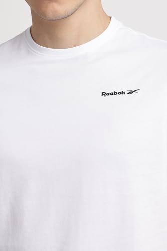Image of Reebok Men's 100% Cotton Casual T-Shirt - Pure Cotton Soft Breathable Regular Fit Half Sleeve Tee for Men | Round Neck Tshirt for Men Cotton Tshirt