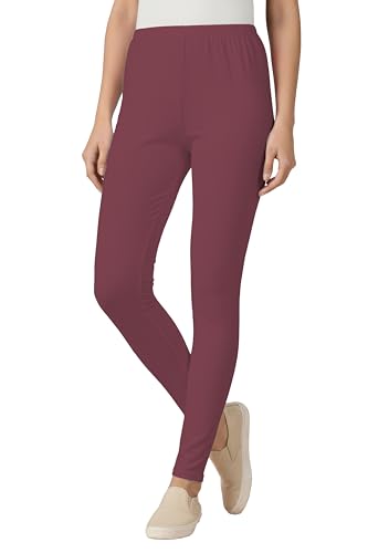 Image of Women's Cotton Lycra Ankle Length Leggings | Regular Rise, Soft 4 Way Stretch Fabric | Casual & Ethnic Wear