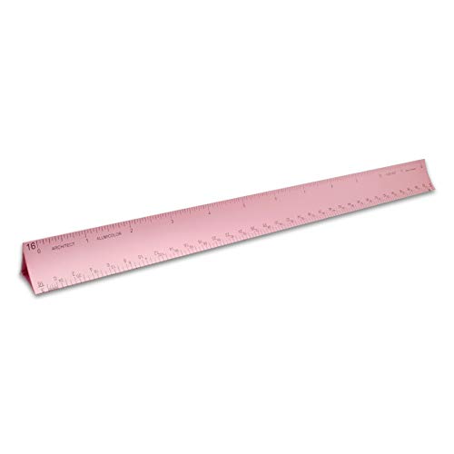 Image of Alumicolor Aluminum Architect Hollow Scale for School, Office, Art and Drafting, 12IN, Pink