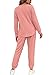 WIHOLL Fall Lounge Sets for Women Long Sleeve Pants, 2 Piece Outfits Fall Clothes Pink L
