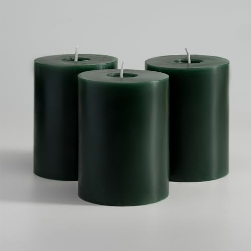 Memoward Stumpenkerzen Dunkelgrün,Kerzen Groß 3er Set,Lange...