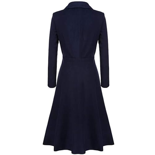 Maiyifu-GJ Women's Long Wool Dresses Coat Elegant Single Breasted Lapel Collar Overcoat Fall Winter Trench Coats Jackets2