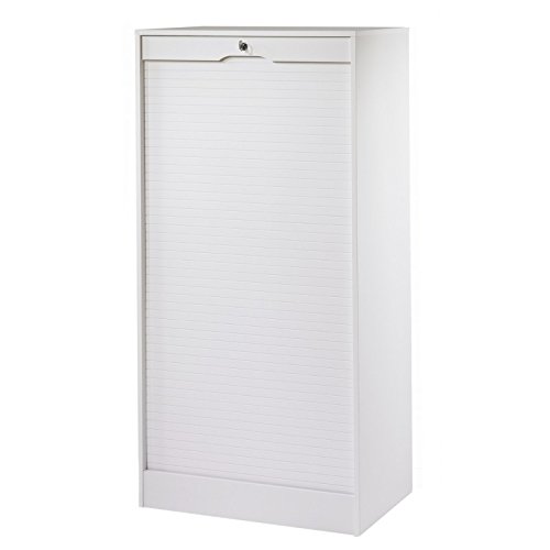 SIMMOB Classeur à Rideau Largeur 70 cm Hauteur 140 cm 16 Niches 2 Kits DS - Blanc