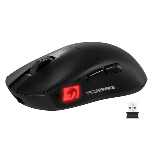 Image of ATTACK SHARK x MAMBASNAKE M4 Wireless Gaming Mouse, 24000 Adjustable DPI PAW3311 Optical Sensor, Programmed Buttons, 52g Lightweight Ergonomic Computer Mice 2.4G /BT /USB-C for PC /Mac-Black