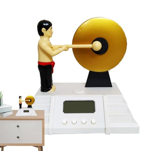 Reloj digital para dormitorio, reloj digital para dormitorio, bonito reloj con palo de gong, reloj despertador para dormitorio, reloj despertador digital con palo de gong, decoración de dormitorio