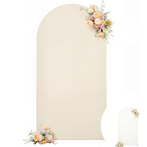 Funda para Arco de Boda doble cara, 5 pies Blanco Beige miniatura 1