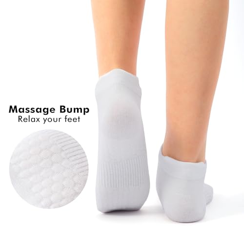 Honeysea 6 Pairs No Show Massage Socks - Non Slip Low Cut Invisible Socks for Running & Athletic Activities4