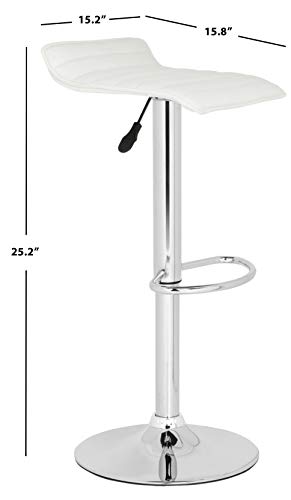 Safavieh Home Collection Kemonti Blanco Butaco Ajustable Giratorio con Elevación a Gas 22.4-30.9 pulgadas miniatura 3