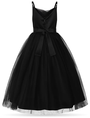 Uhnice Flower Girl Spaghetti Strap Dress A-Line Ball Gown Tulle Dresses for Wedding Birthday Party2