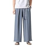 Hombres Japón Pantalones De Pierna Ancha Ropa De Calle Suelta Verde Gris Negro Pantalones Largos Ropa Azul XXL