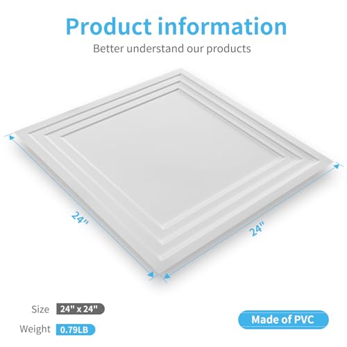 PVC Paneles de Techo Impermeables 24x24 Pulgadas 12 piezas miniatura 6