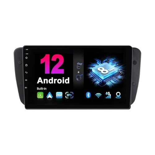 para Seat Ibiza 2009-2013 9 Pulgadas Pantalla Táctil Android 12 Radio De Coche Carplay Android Auto HiFi Dab Enlace Espejo RDS BT 5.0 GPS Navi DSP FM Am Cámara Trasera SWC(M4S)