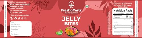 Image of FreshoCartz Mix Fruit Jelly Bites 800gm Jar - Sugar Coated Jelly Candy | Assorted Fruit Flavour Juicy Jellies | Soft & Chewy Colorful Candies | Party Treats & Kids Favourites | Pack of 1