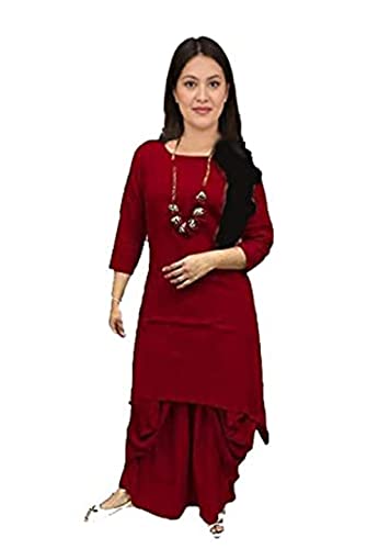 Image of Femezone Women's Linen Blend Cotton Dhoti Kurta Set