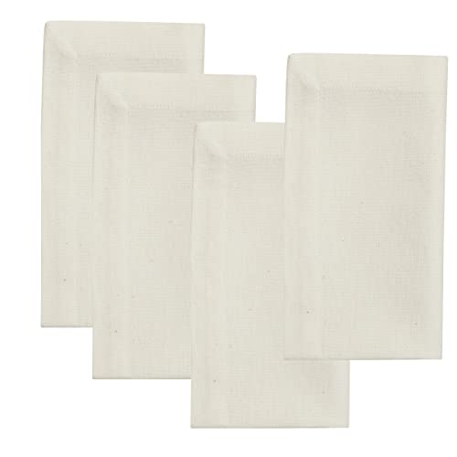 Set de 4 servilletas de tela cuadradas beige miniatura 1
