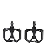 QAUUCP Pedal de Bicicleta de montaña, Bicicleta de Carretera, Engranaje Fijo, rodamiento, Rosca de Tornillo de Pedal, aleación de Aluminio, Accesorios de Bicicleta, Pieza Pedales Bicicleta(Black)