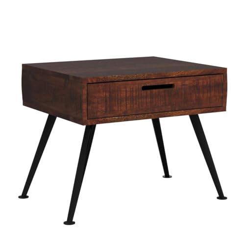 Image of Amazon Brand - Solimo Albireo Durable Bedside Table, with 1 Drawer (Acacia Wood with Natural Finish)