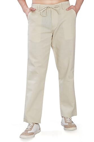 Image of DIVISIVE Men's Relaxed Fit Cotton Linen Blend Trousers
