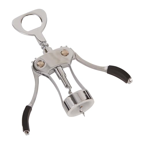 RSVP International Winged Wine Opener, Gear Driven & Self-Centering for Effortless Bottle Opening, 7.28x2.76-Inch