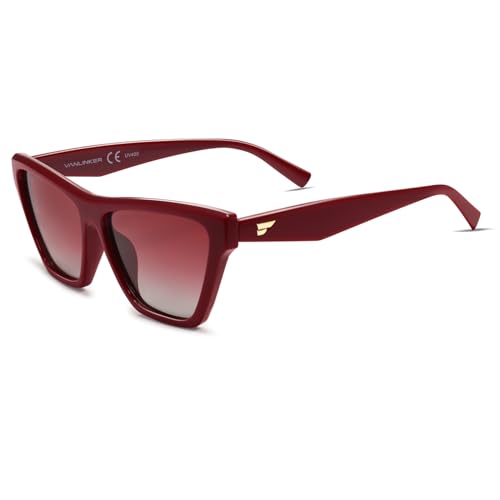 VANLINKER Retro Polarized Square Cateye Sunglasses for Women Trendy Oversized Rectangular Cat-eye Frame VL98562