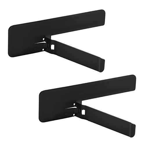SAVITA 2pcs Metal Phone Kickstand, Thin Metal Phone Stand Stick on with Adjustable Adhesive Horizontal/Vertical Desk Stand Accessories for Cell Phone Case Vertical and Horizontal Stand (Black)
