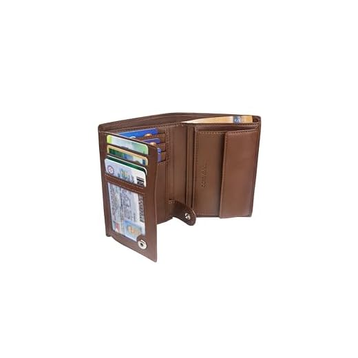 TRAVANDO Cartera Hombre Rome con Bloqueador RFID, Billetera, Tarjetero, Monedero Varón, Portamonedas, Regalo, Wallet, Vertical, Bolsillo Monedas Botón a presión Tarjetera, Ranuras