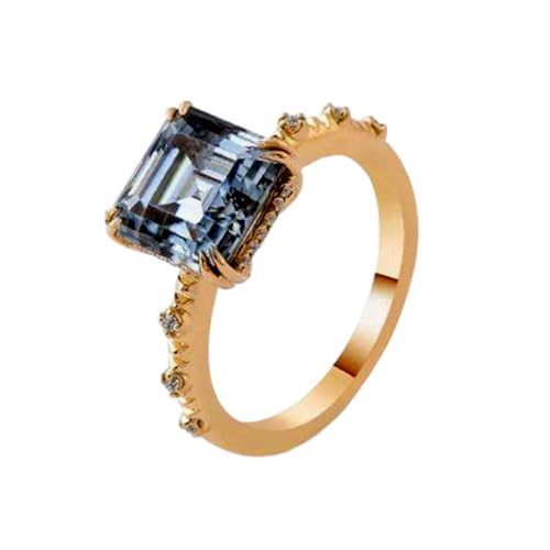 Bague fiançailles aigue-marine en argent 925 plaqué or 14k d'exception