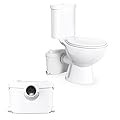 Macerating Toilet with 600W Macerator Pump & AC Vent | Upflush Toilet System for Basement to Bathroom sink & Tub,Silent & Powerful:Modern toilet Bowl, Toilet Seat, Water Tank & Toilet Pump SUPERFLO