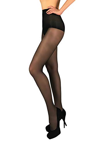 Mila Marutti Control Top Tights for Women | Sheer Shaping Pantyhose | Tummy Slimming Nylons