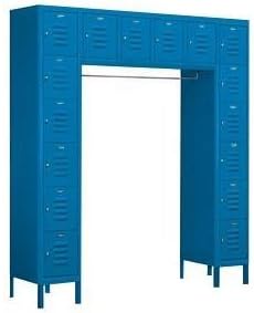 Salsbury Industries Assembled 6-Tier Box Style Standard Bridge Metal Locker with 16 Boxes, 18-Inch Deep, Gray