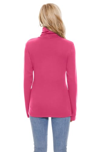 Image of TAIPOVE Cotton Fleece Lined Turtleneck Top for Women Long Sleeve Mock Turtle Neck Lightweight Sweater Thermal Underwear Shirt