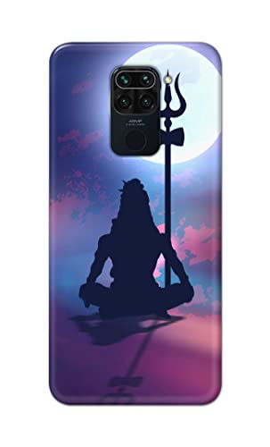 Image of Printed Hard Back Cover Case for Mi Redmi Note 9 Back Cover (Lord Shiva) -1302