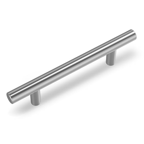 goldenwarm Lot de 10 Poignée de Porte Poignée Cuisine -LS201BSS96 Poignée Meuble Poignee de Meuble Cuisine Inox Nickel Brossé en Acier Inoxydable Entraxe...
