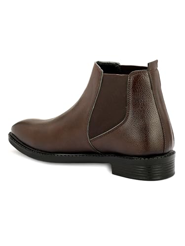 Image of HERMIZ Men's Chelsea Boots | Handcrafted | High Ankle Boot| Comfortable Formal Office & Casual Wear Shoes