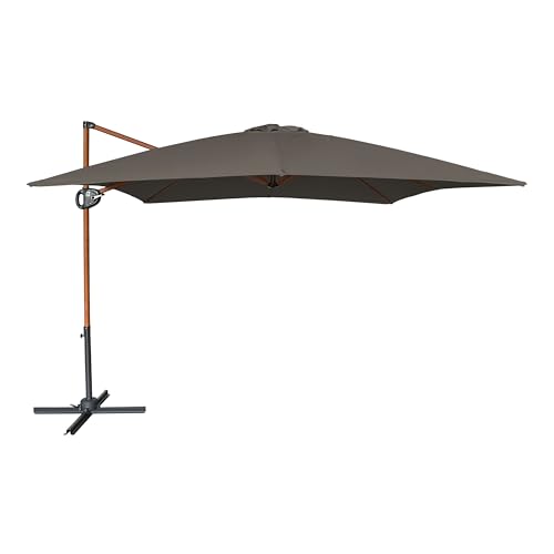 Sombrilla cuadrada 300x300 cm para terraza giratoria 360 y lona anti-UV