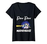 Photo Gallery donna pew madafakas divertente fantasia unicorno con pistola bianco maglietta con collo a v Photo Gallery donna pew madafakas divertente fantasia unicorno con pistola bianco maglietta con collo a v