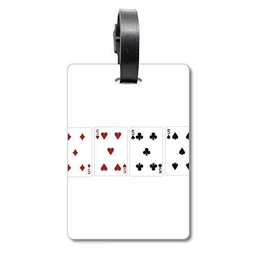 Étiquette d'identification 5 cœurs motif diamant pour bagage et sac