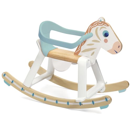DJECO BabyCavali Wooden Rocking Horse Ride-On Toy Medium