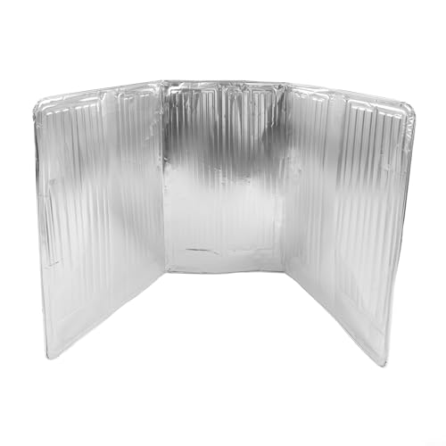 Filteilect Placa deflectora para estufa de gas, 90 x 50 cm, lámina de aluminio, protector contra salpicaduras de aceite para cocina, aislamiento térmico, diseño plegable, compatible con cocinas de gas