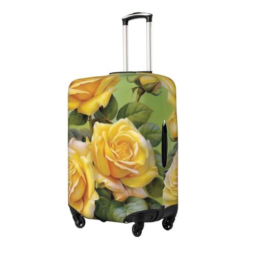 Yellow Rose Print Luggage Suitcase Covers Elastic Washable Luggage Protector Luggage Covers For Suitcase2