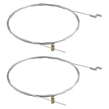 2 Pcs Lawn Mower Throttle Cable Z Head 2000mm Z Hook Motor Engine Brake Control Cable Repair Kit Lawn Mower Steel Z End Flexible Throttle Drive Replacement Diameter 1.5 mm for Brush Cutter Lawnmower