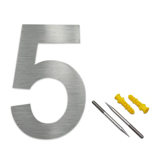 5 numeri civici in acciaio inox V2A Arial 2D XXL