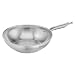 Produktbild Tefal E49219 Virtuoso Wokpfanne 28 cm | hochwertiger Premium-Edelstahl | unversiegelt | gebürstetes Finish | induktionsgeeignet | Backofengeeignet bis zu 250°C | Edelstahl