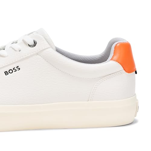 Image of BOSS Men's Aiden Logo Block Leather Low Top Sneakers | Casual Shoes
