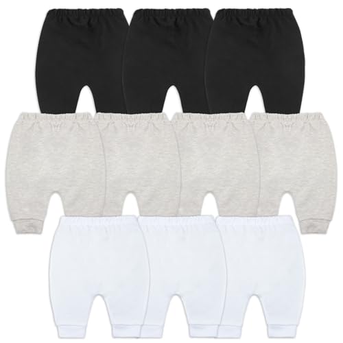 Image of Hakochia Baby Pants for Boys & Girls: 100% Cotton, Soft, Comfy, Ample Diaper Room 0-36 Months