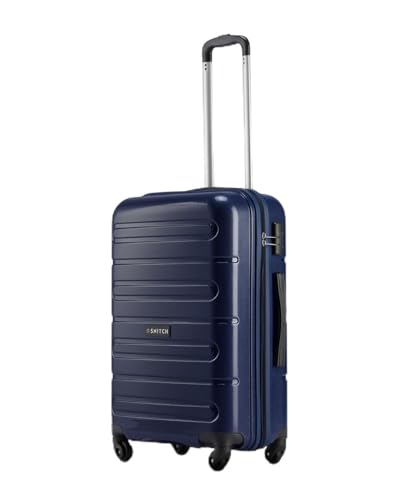 Image of SNITCH Loop Medium Size Blue Polypropylene Hard Travel Suitcase - Suitcase Medium Size & Luggage with 4 Wheels, Secure Lock & Free Shoe Bag