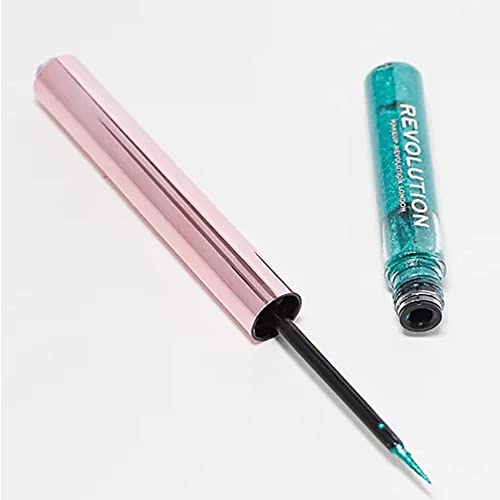 Image of Makeup Revolution Ultimate Lights Chromatic Liner Teal Bling Toned liner with Gloss & Fragrance (Pack of 2)