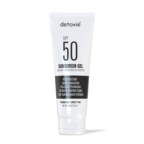 Image of Silk & Squalene SPF 50 Sunscreen Gel | 50ml | Unisex | Broad Spectrum PA++++, Niacinamide + Vitamin C, No White Cast, Lightweight Hydrating Daily Sun Protection