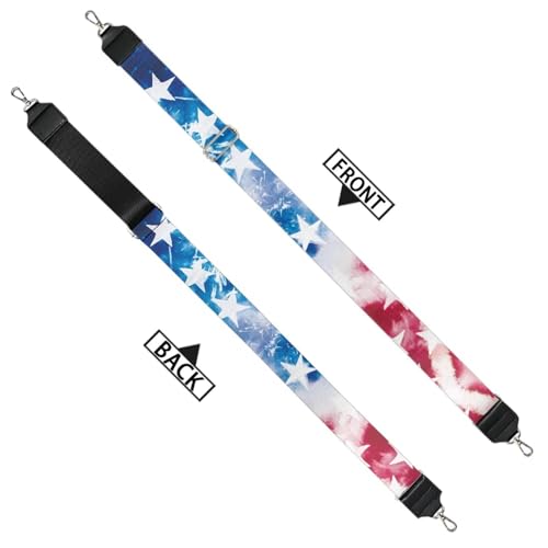 Image of GLENLCWE USA Flag Star Purse Straps Replacement Crossbody Adjustable American Flag Print Bag Strap for Purses, Wide Shoulder Strap for Women