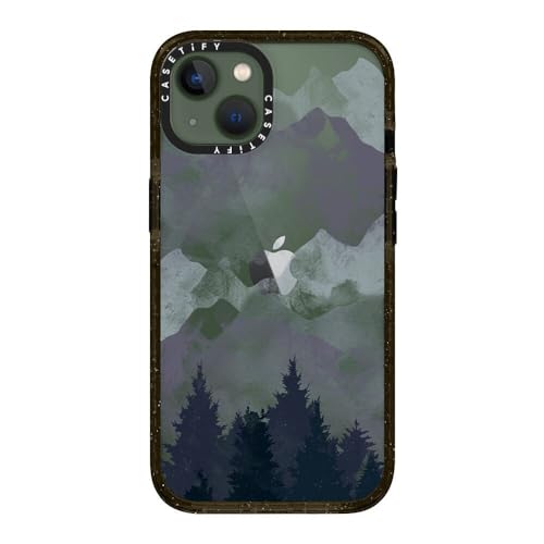Coque iPhone 13 CASETiFY Impact transparente Winter Tale noir